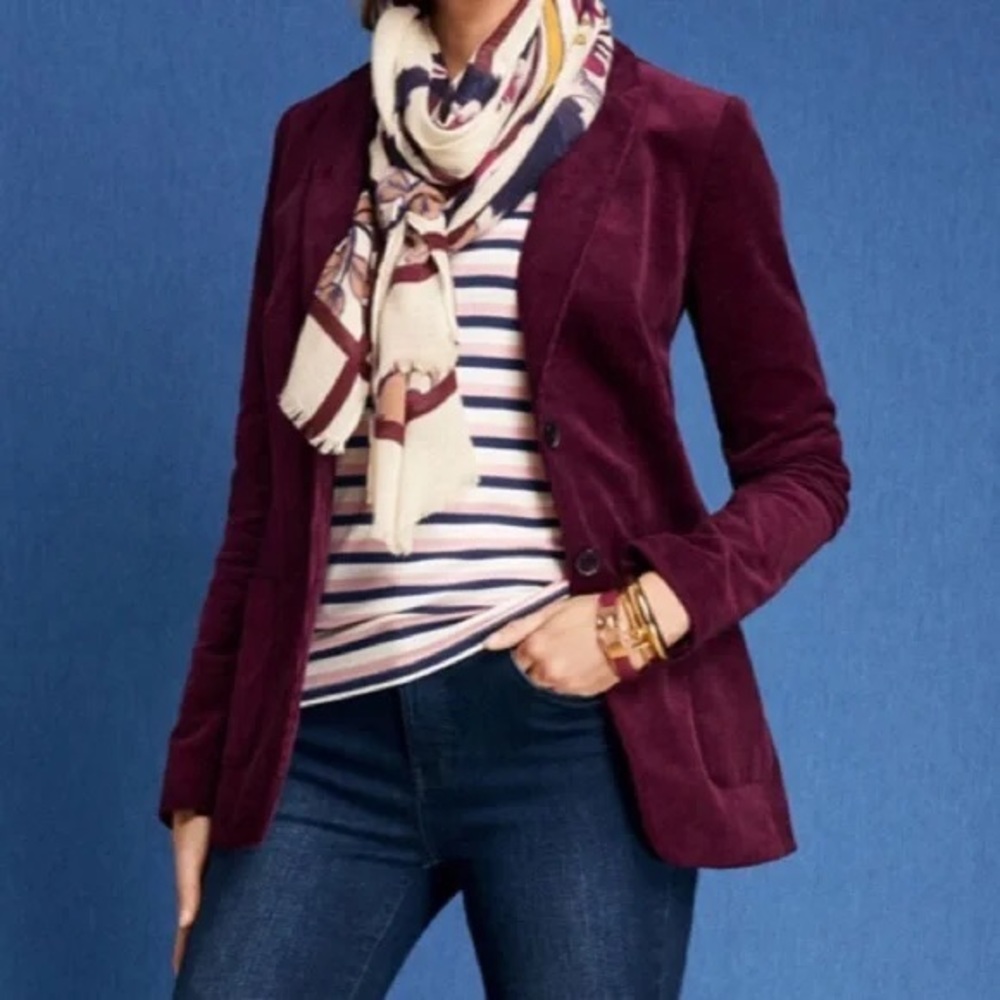Talbots Classic Corduroy Blazer Wine